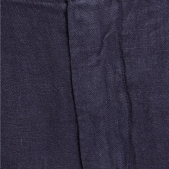 Alex Mill Navy Pleated Pull on Linen Short - Picture 2 of 7